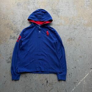 Polo Ralph Lauren Big Pony Henley Rugby Hoodie Youth XL(18-20)